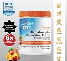 Doctor’s Best Magnesium - Sleep, Muscle & Heart Support, Fruit Punch, 12.3oz