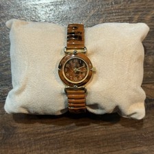 VTG Saint Laurent Tiger's Eye Gemstone Quartz Watch Working Condition