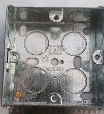 3 x Metal Single Gang Back Boxes for wall sockets. Approx. 25 x 72 x 72mm.  