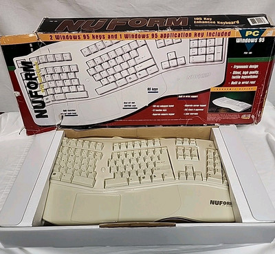 Vtg Nuform Pc Keyboard Pck 301 Ergonomic 105 Keyboard New Open Box