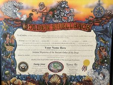 Personalized USS RONALD REAGAN Golden Shellback certificate 2006 Maiden Cruise