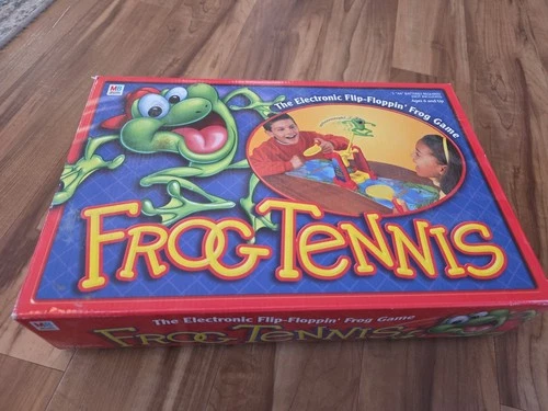Vintage Frog Tennis Action Skill Board Game Milton Bradley 2002 Edition