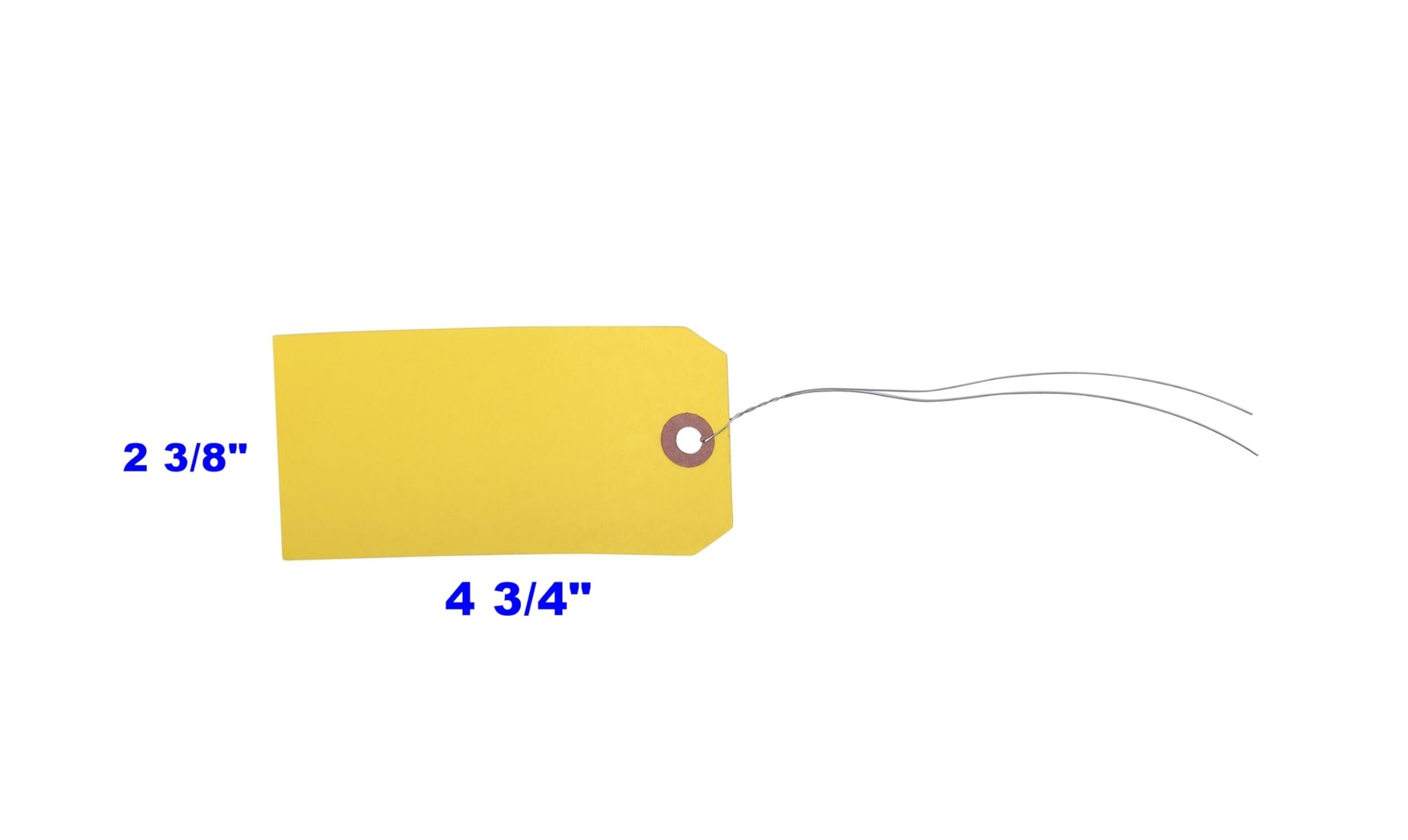 100 Yellow Tags with Wire Size 5 Measurements 4 34 inch x 2 38 inch
