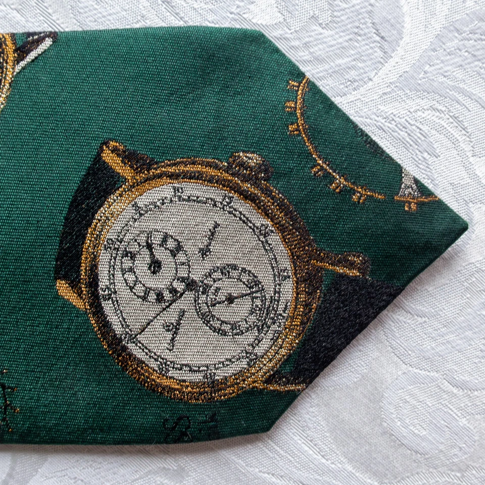 Chronoswiss Seidenkrawatte dunkelgrün, viele Uhren und Logo, selten Top! - Bild 4 von 4