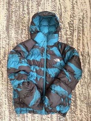 The North Face Hydrenalite Down Hooded Jacket in Harbor Blue Linear Mountain