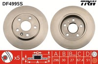 2X Bremsscheibe Trw Single DF4995S FüR Insignia Opel Saab G09 J60 Sports Tourer