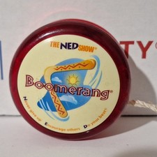 Vintage The Ned Show Yoyo Boomerang Red Collectible Yo Yo Toy Never Give Up