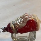 Vintage unsilvered hand painted Mercury Glass Santa West Germany Mica Flocked — photo 3