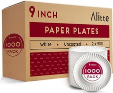 Bulk price 9-Inch Disposable Paper Plates - 1000 Count for Everyday Use