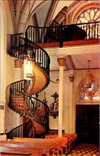 Santa Fe NM postcard THE MIRACULOUS STAIRCASE OUR LADY LIGHT CHAPEL s/21 BA9285