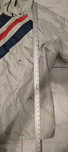 Vtg Fox Point Wheels of Man Insulated Cycling Silver Parka Jacket Large USA - Picture 14 of 16