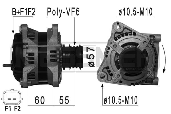 Messmer Lichtmaschine Generator 160A 14V FüR Chrysler Voyager IV 2.8 CRD 2.5-image