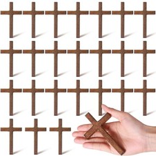24 Pcs Solid Wooden Hand Crosses Bulk 4.72 x 2.76 Inch Pocket Wooden Hand Hol...