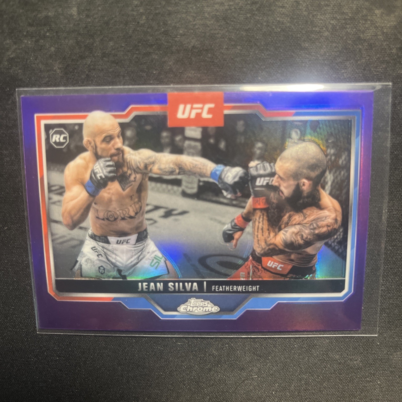 2025 Topps Chrome UFC #56 Jean Silva Purple Refractor Rookie
