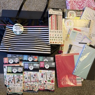 Happy Planner Classic Huge LOT washi paper Envelopes Stickers tote bag