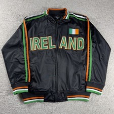 Ghast Ireland Soccer Embroidered Warmup Jacket Black Boy s Size Large