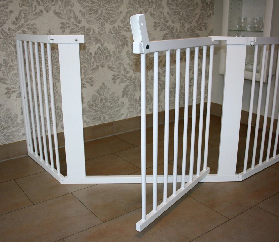 Absperrgitter Türschutzgitter Treppenschutzgitter 117 bis 363 cm massiv weiß - Bild 3 von 3