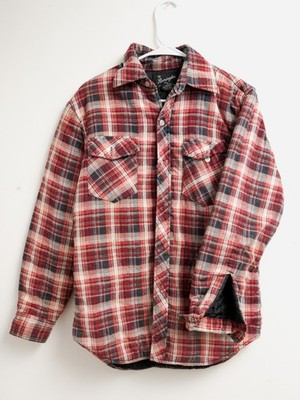 VTG Remington Multi-Colored Plaid Flannel with Black Nylon Inner Shell Mens M