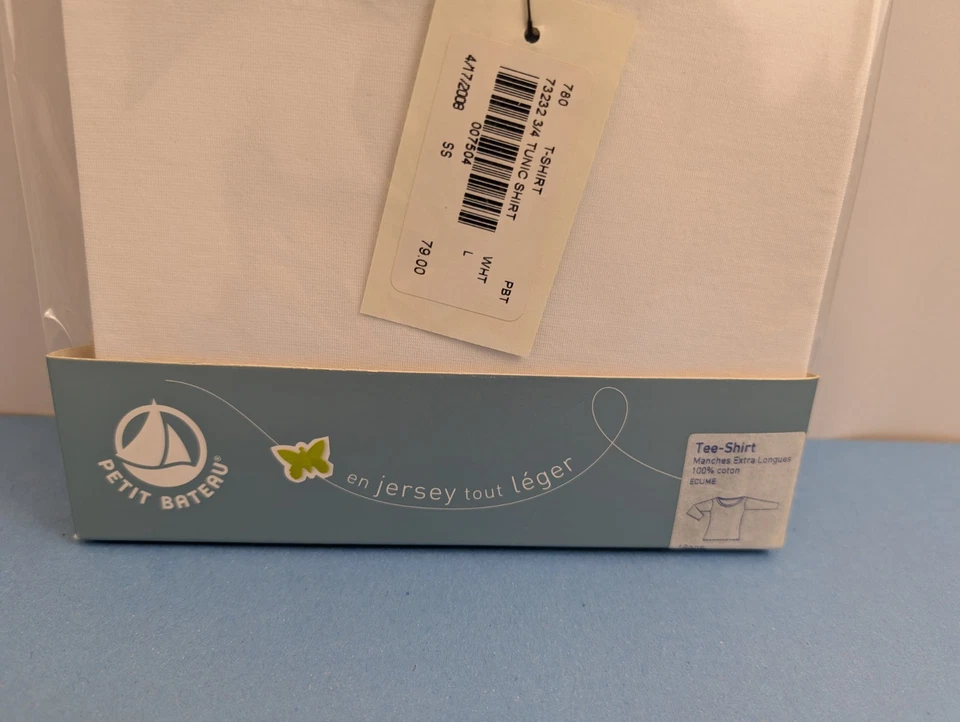 Nueva con etiquetas Camiseta Petit Bateau Manches Extra Larga Blanca Talla 18 ans Foto 3 de 4