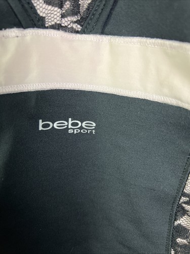 Top deportivo Bebe para mujer talla XS encaje superpuesto 1/2 cremallera frontal sin mangas EE. UU. negro G10 - Imagen 13 de 18