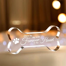 Personalized Crystal Pet Remembrance Gift - Bone Design for Dog Lovers