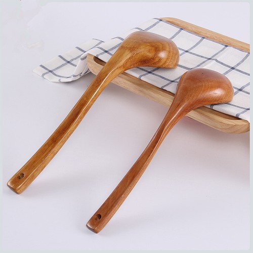 Cucchiai in legno per cucinare cucchiai grandi per zuppa manico lungo accessori cucina - Foto 5 di 5