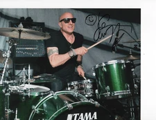 KENNY ARONOFF SIGNED DRUM LEGEND ON THE KIT 8X10 JOHN FOGERTY
