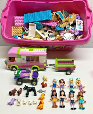 Lego FRIENDS Mixed Lot minifigs bricks animals parts pieces pink girls 
