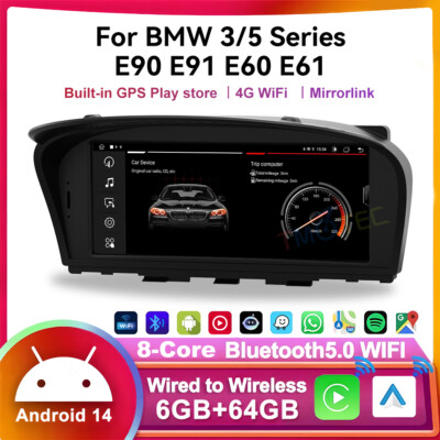 für BMW E60 E61 E90 E91 Autoradio Apple CarPlay GPS Navi 8.8'' Android 14 64GB