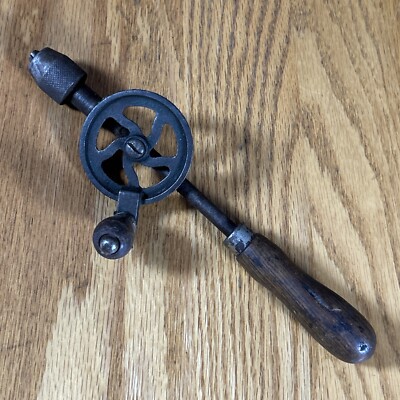 Antique Hand Drill Egg Beater Small Works Well Unmarked Early USA