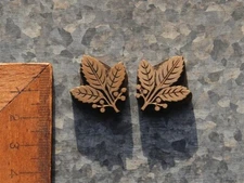 2x brass ornament bookbinding gilding hot foil embossing Art Nouveau leaves !!