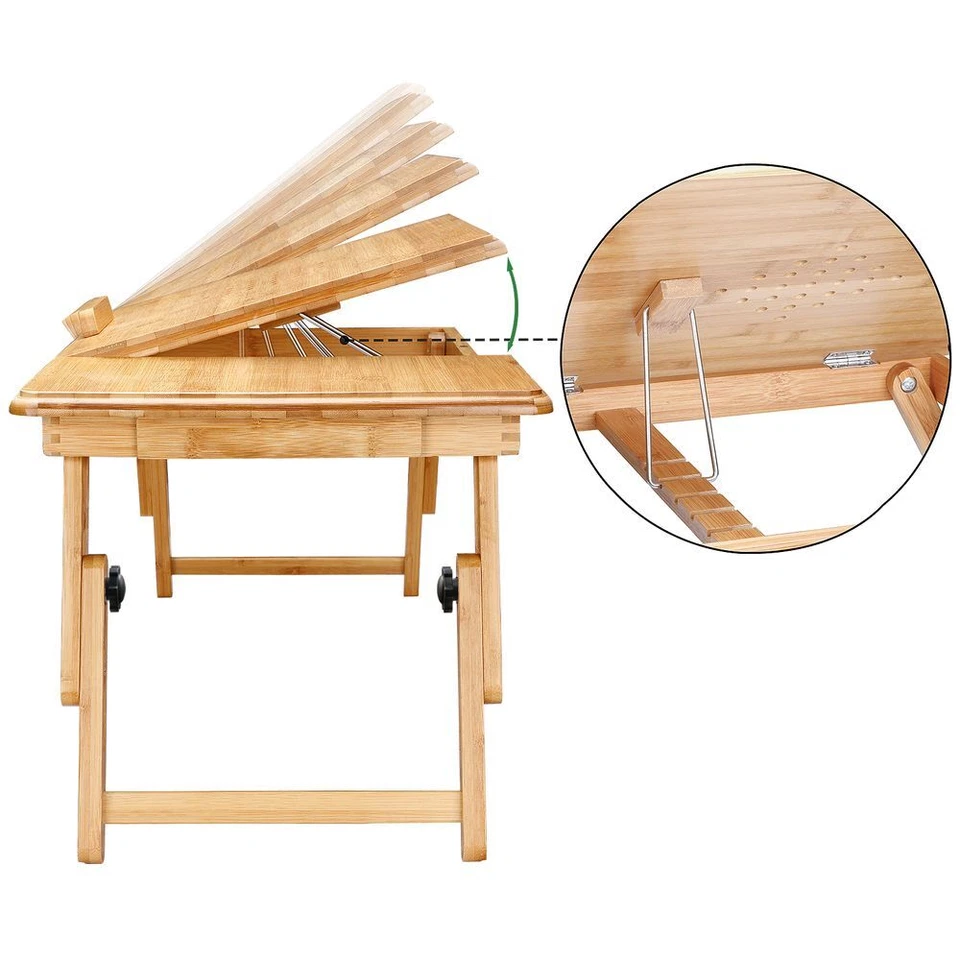 CASARIA® Laptoptisch Betttisch Notebooktisch Bambus Laptop Bett Couch Sofa Tisch - Bild 4 von 4