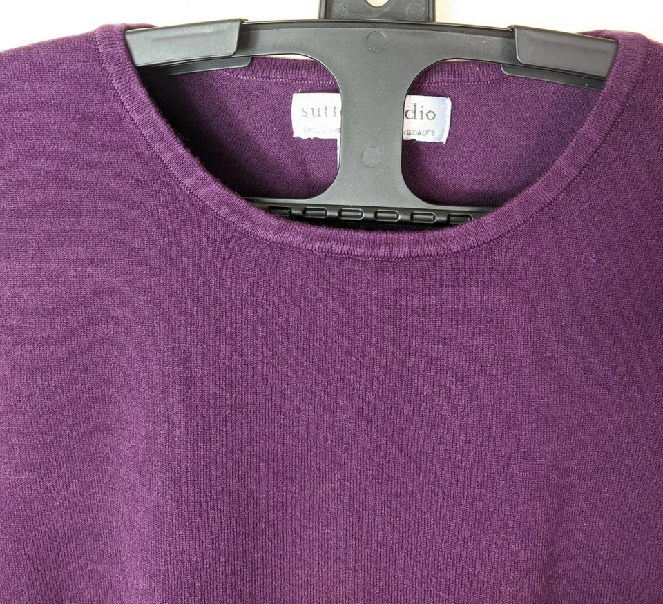 Sutton Studio Women's Sweater Size L Short Sleeve Plum Purple New Zealand - Image 2 of 4