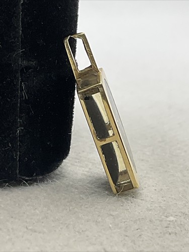 ELEGANT 14K Yellow Gold T/Tone Enamel White CZ INITIAL LETTER “M” Charm Pendant - Picture 21 of 22