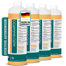 INOX® Nano Autoshampoo 4x 1L Autowäsche Autoreiniger Konzentrat mit Abperleffekt