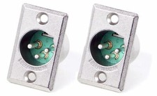  2 Pack Switchcraft D3M Male XLR 3 Pin Chassis Panel Mt Connector, Solder Tabs