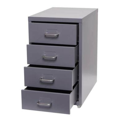 B-Ware Rollcontainer Preston T851, 48x28x41cm 4 Schubladen dunkelgrau