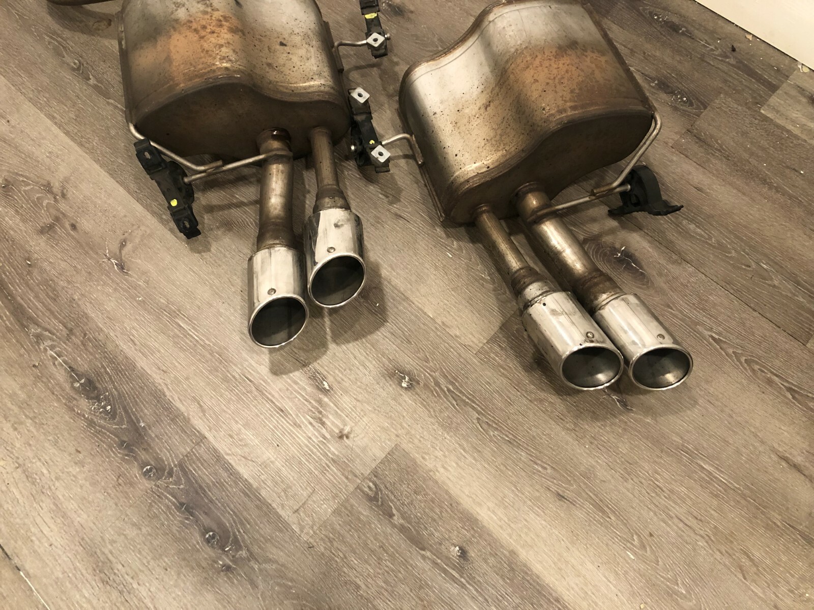  03-2012 MASERATI QUATTROPORTE M139 REAR L&R DUAL EXHAUST MUFFLER PIPE PAIR OEM