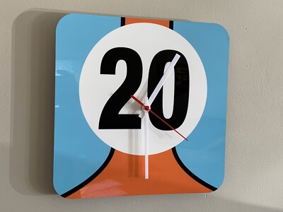 Hi Definition Gulf Racing vintage Style Clock sign