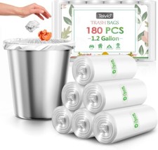 1.2 Gallon 180 counts Small Strong Trash Bags 5 Liter Garbage Bags Bags for home