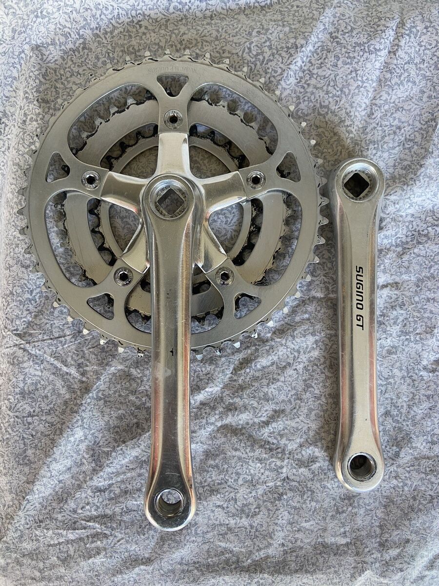 Old School SUGINO GT Japan Crankset 175mm Triple Chainring Old School SUGINO GT Japan Crankset 175mm Triple Chainring