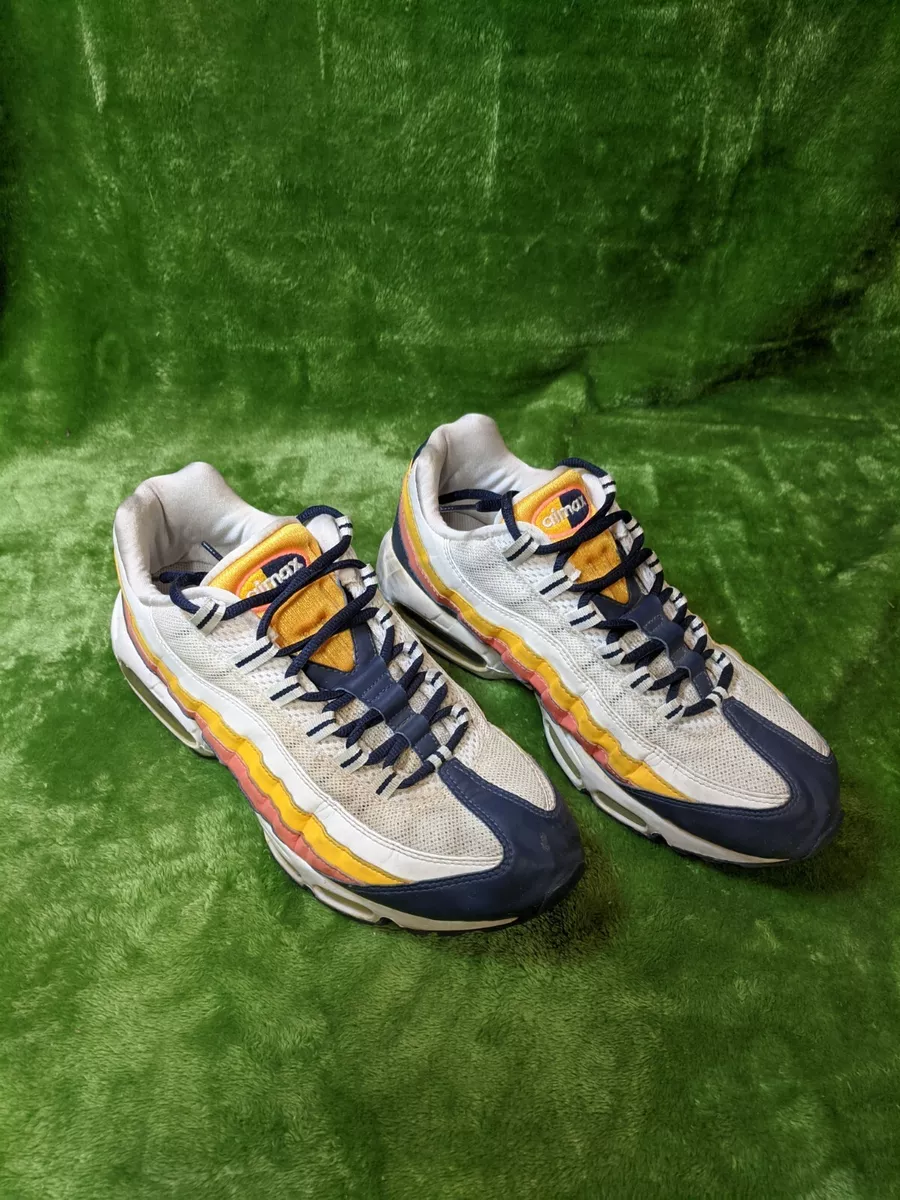 Nike Air Max 95 Men&#039;s Size 10 Shoes Sneakers Navy Blue White Yellow | eBay