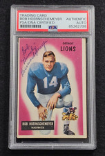 Rare 1955 BOB "HUNCHY" HOERNSCHEMEYER Signed Bowman Card-DETROIT LIONS-PSA