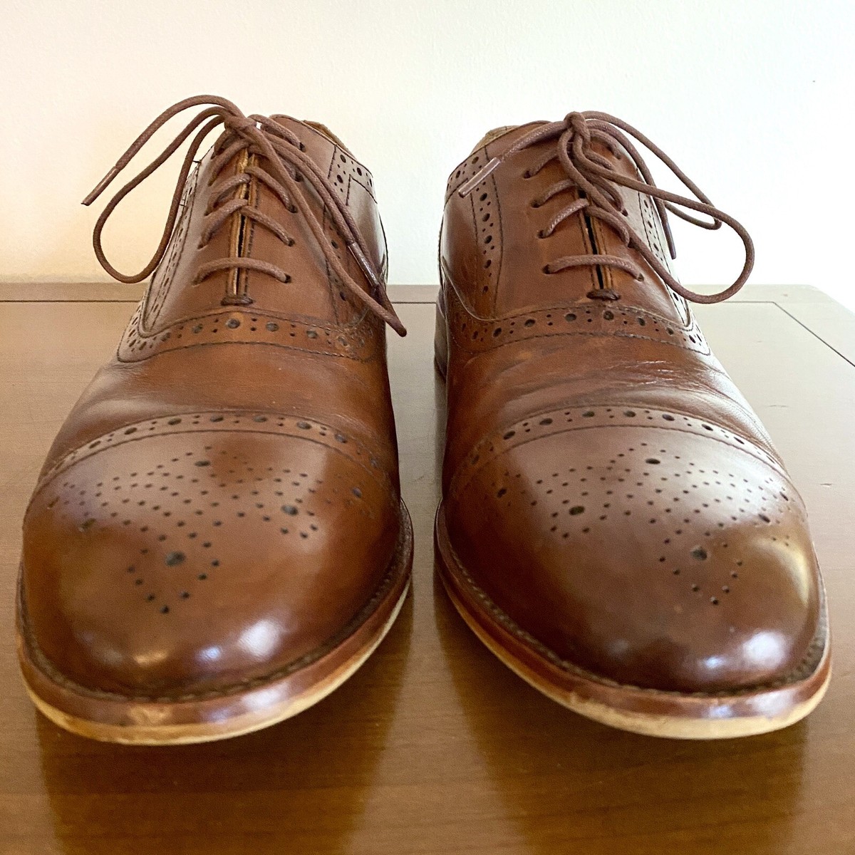 WARFIELD & GRANT Men\'s Tan Oxford Dress Shoe Leather Size US10 Warfield & Grand Men main image 2