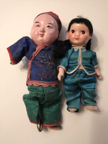 antica bambola giapponese ichimatsu coppia di due, #2 - Foto 1 di 7