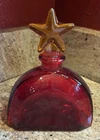 Blenko Style Ruby Red Amberina Glass Decanter W Star Stopper