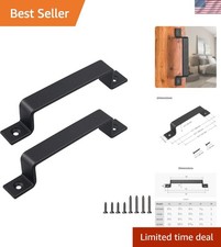 Barn Door Handle, Black 8 inch Gate Handle Set Pack of 2, Door Pull, Pull Han...