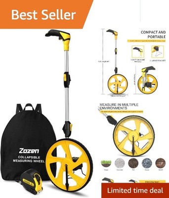 Portable 12-Inch Measuring Wheel with Collapsible Design - Accurate to 9999 Ft