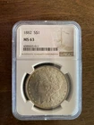 1882-P Morgan Silver Dollar. Rare. Key Date. Excellent Detail. NGC MS63.