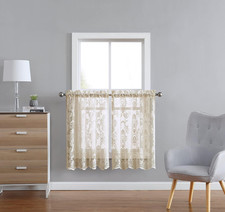 30 X 24 Linen Lace Farmhouse Kitchen Tiers. (Fiona 30X24 Linen)